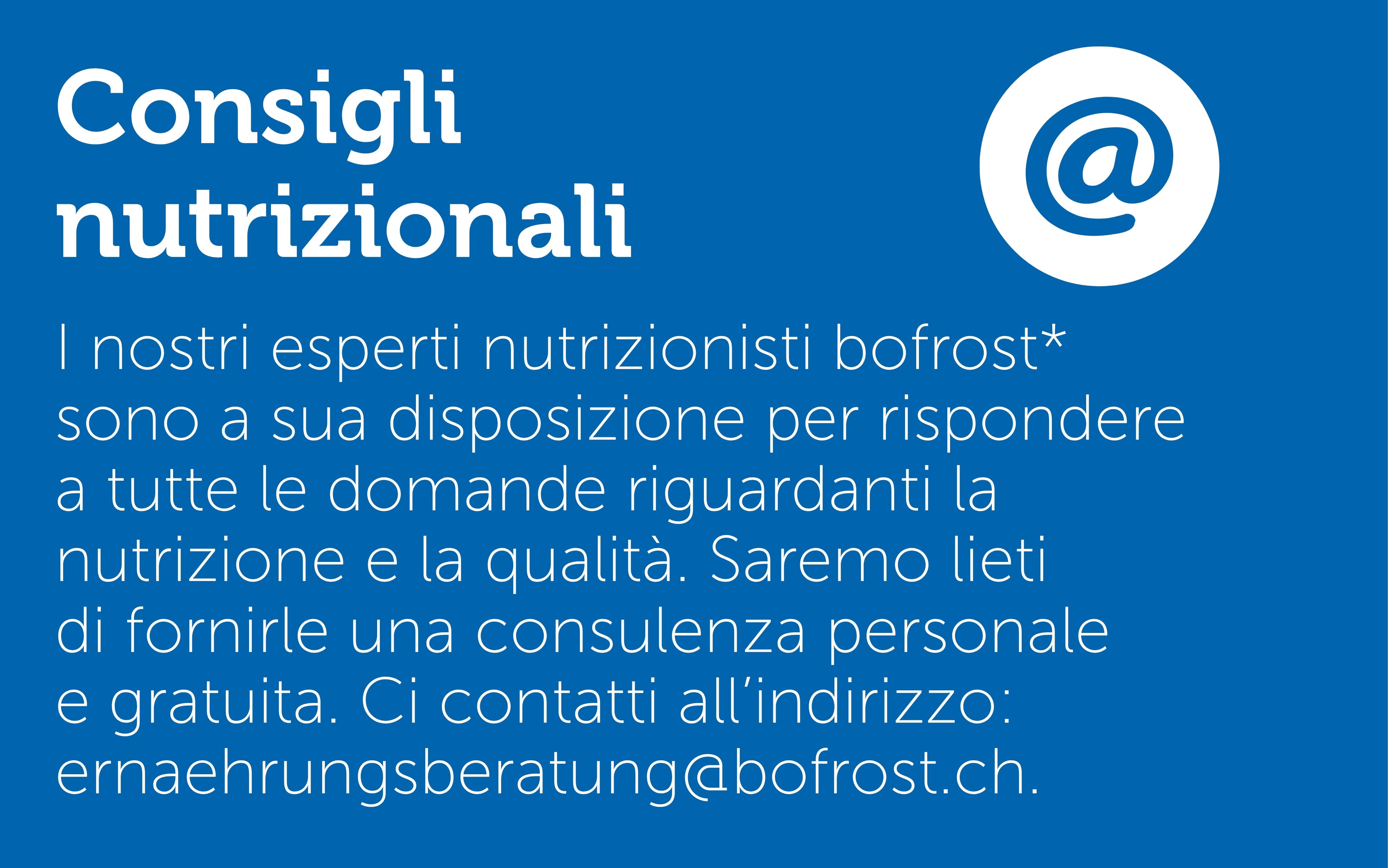Consigli nutrizionali